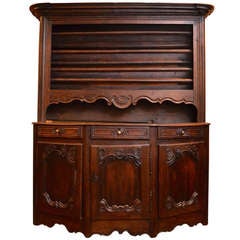 18th Century French Shaped Vesselier or Enfilade with Shelf