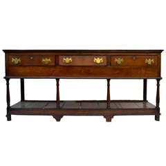 18th Century Welsh Dresser Base with Three Drawers and Pot Board Bottom