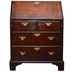Antique 18th Century English Small Oak Slant Top Desk