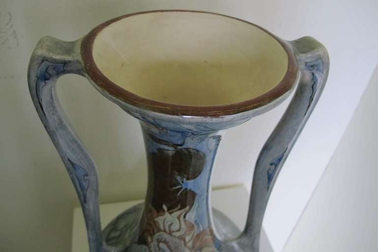 Art Nouveau Vase With Floral Motifs, Fayence And Tile Factory 'holland' (J.W. Mijnlieff) 3