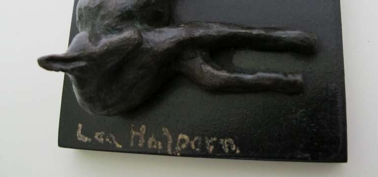 Lea Halpern: Beautiful Bronze Animal Sculpture of a Fawn circa 1930 3