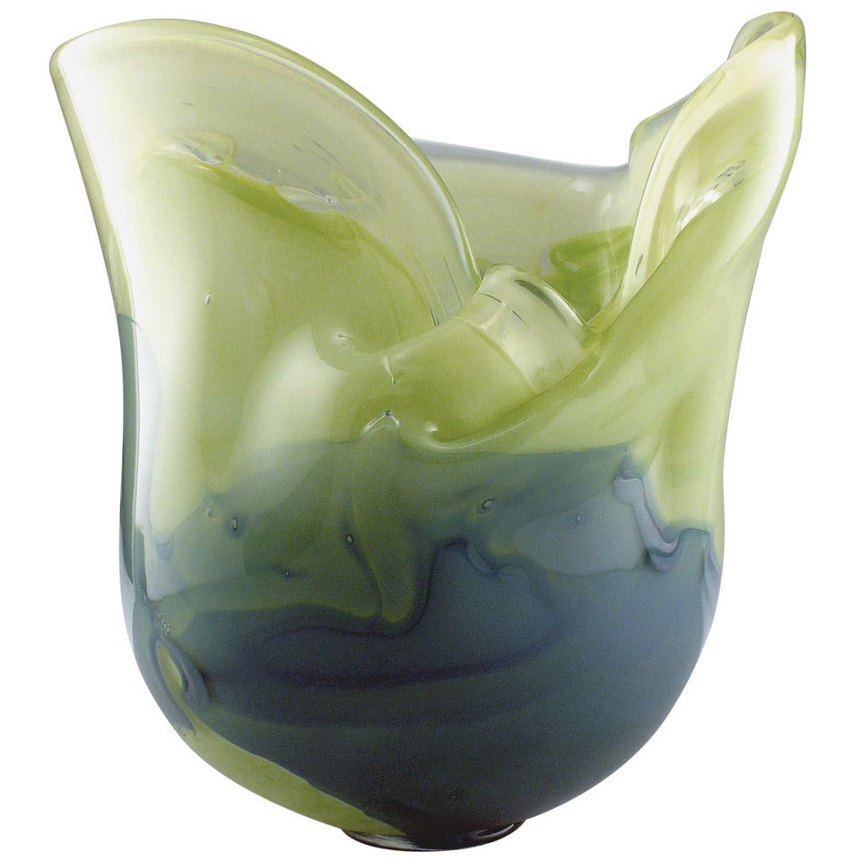 Studio Glass One-Off Vase by Andries Dirk Copier, Produced at De Oude Horn, 1989 For Sale