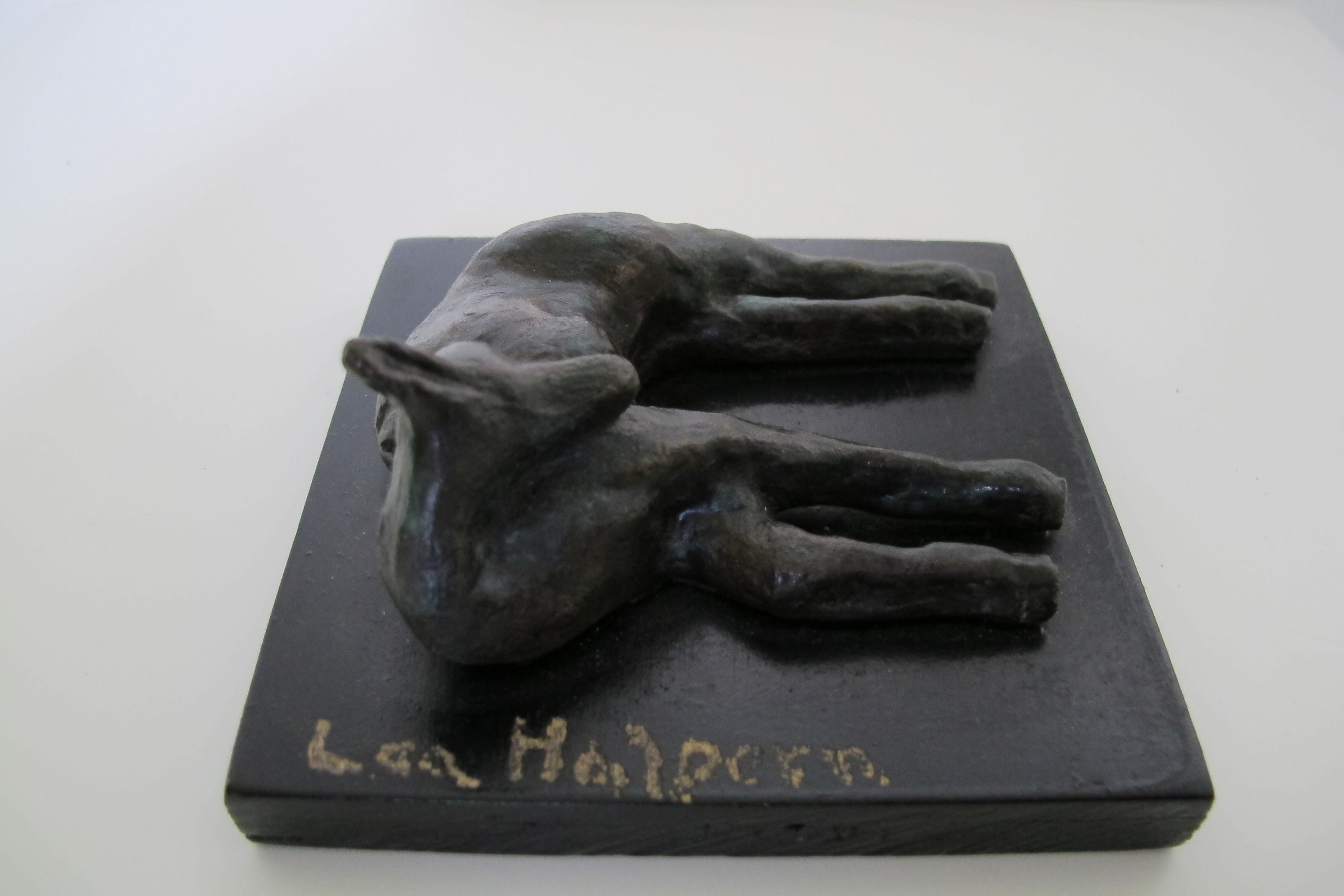 Lea Halpern: Beautiful Bronze Animal Sculpture of a Fawn circa 1930