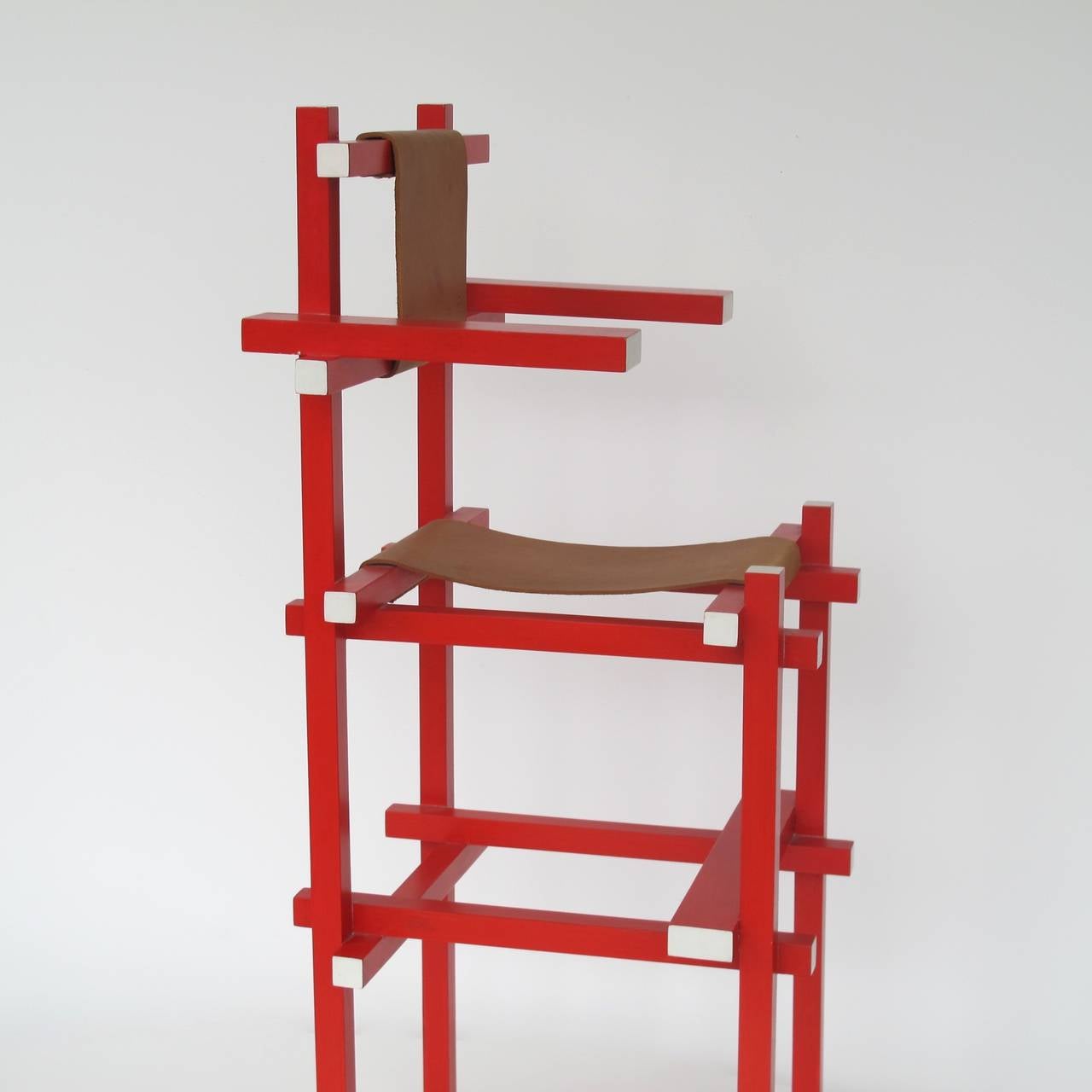 De Stijl Gerrit Rietveld Rare Children's High Chair by Gerard van de Groenekan For Sale