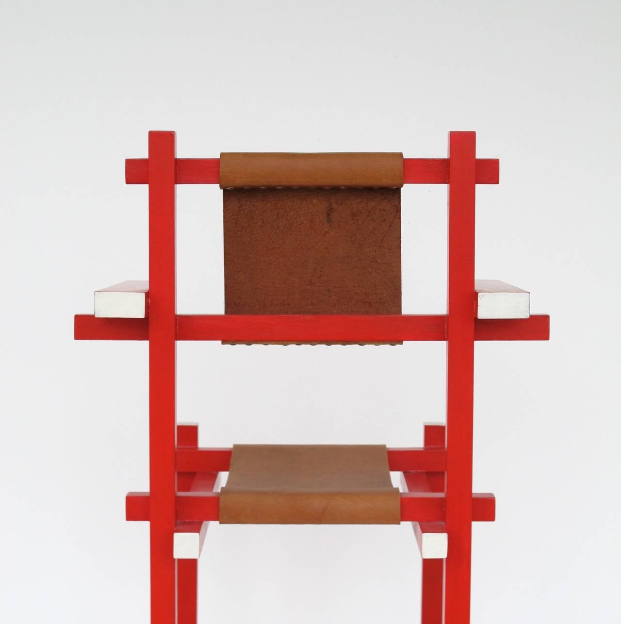 Painted Gerrit Rietveld Rare Children's High Chair by Gerard van de Groenekan For Sale