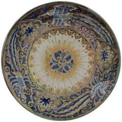 Delftware, De Porceleyne Fles, Rare 'new Delft' Plate With Gold Luster, Design By Leon Senf, Ca. 1912
