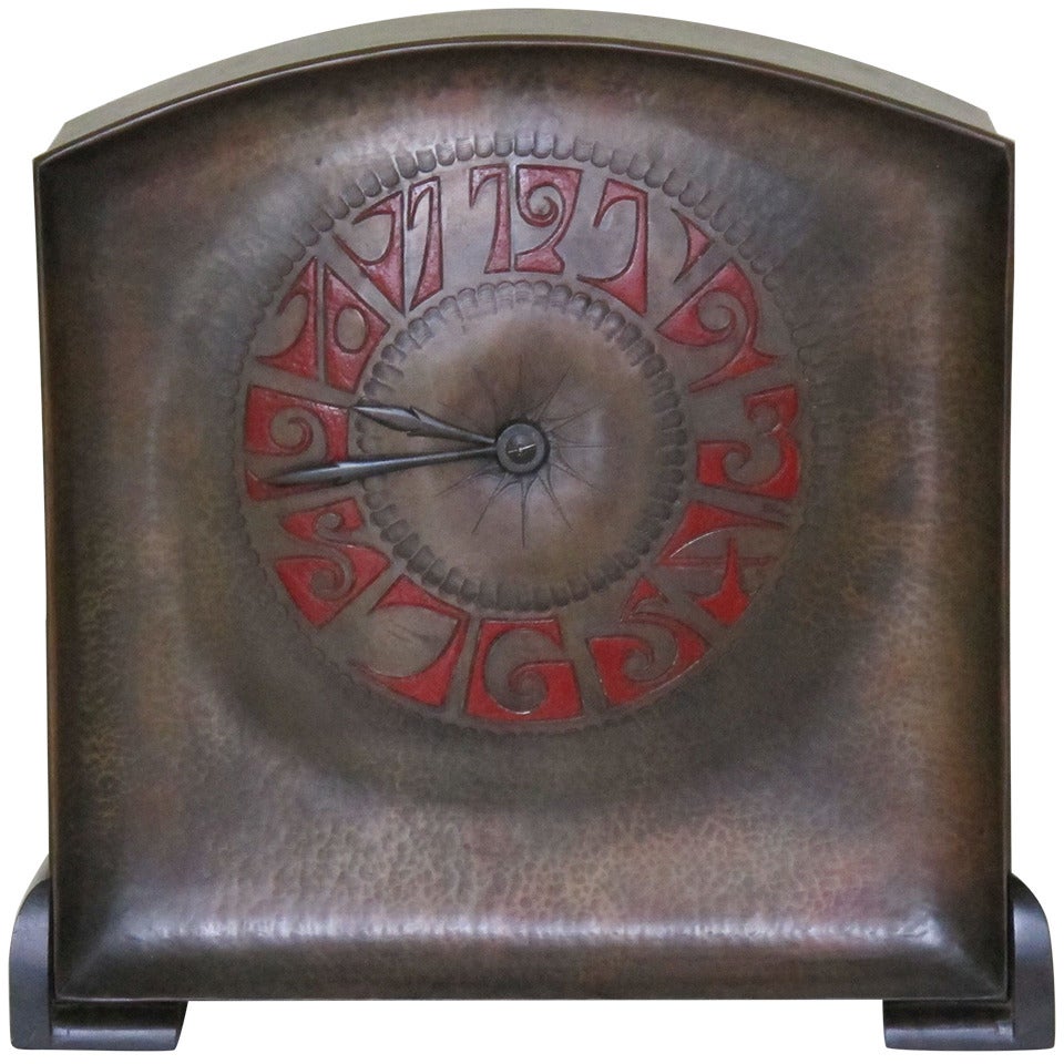 1920s Art Deco Mantle Clock by Fons Reggers, Amsterdam School