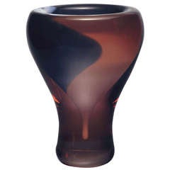 Midcentury Art Glass, Leerdam Unica Vase by Andries Dirk Copier, 1952