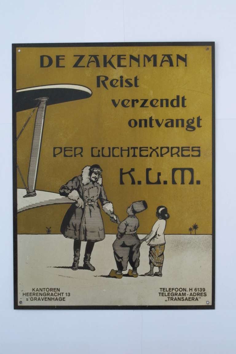 Advertising sign for KLM air, 