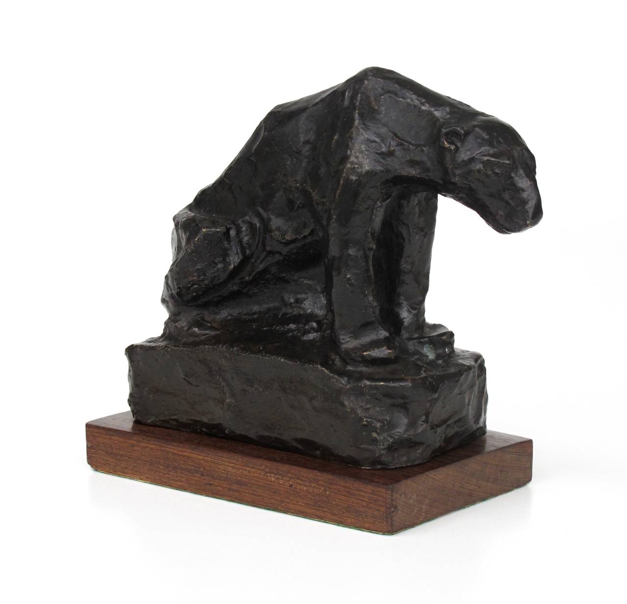 Striking Bronze Sculpture of a Sitting Ice Bear by Lambertus Zijl 1