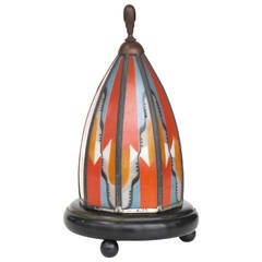 Used Amsterdam School Stained and Leaded Table Lamp by De Nieuwe Honsel