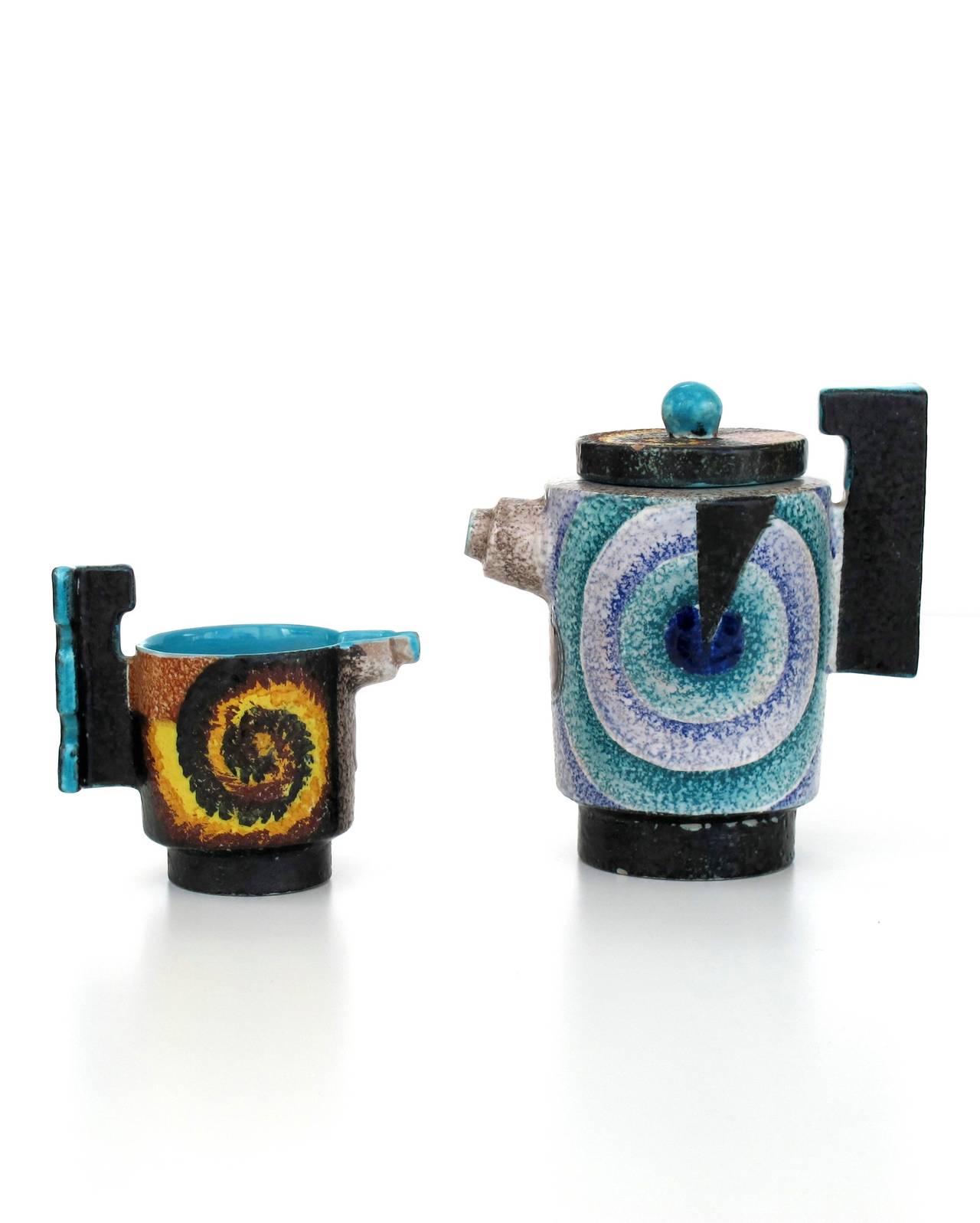 Italian Futurist Tea Set by Nicolaj Diulgheroff & Tullio d'Albisola, circa 1936