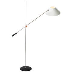 Hala Zeist 1950s Modernist Floor Lamp with White Shade