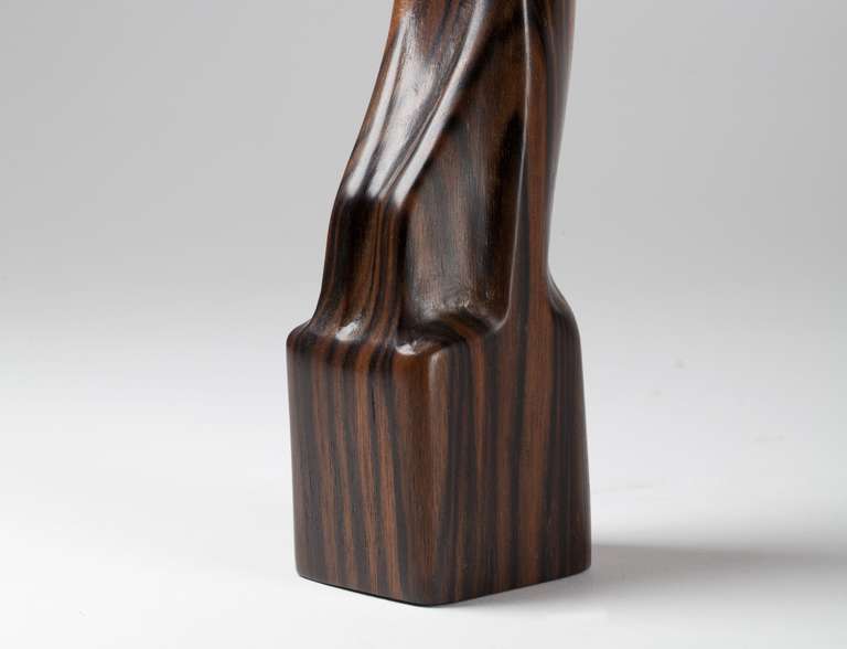 20th Century Art Deco Sculpture Of A Monkey Carved Out Of Rosewood By Bernard Richters, 1920's