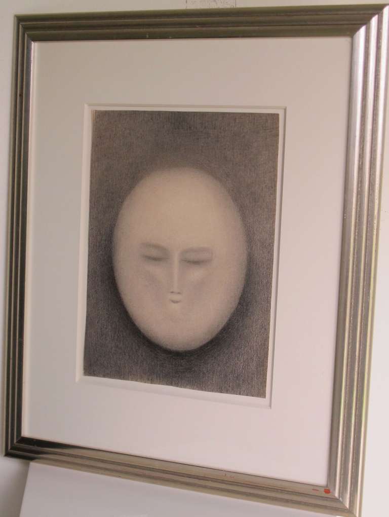 Dutch Original Drawing of a Mask by Bernard Richters, 1920s