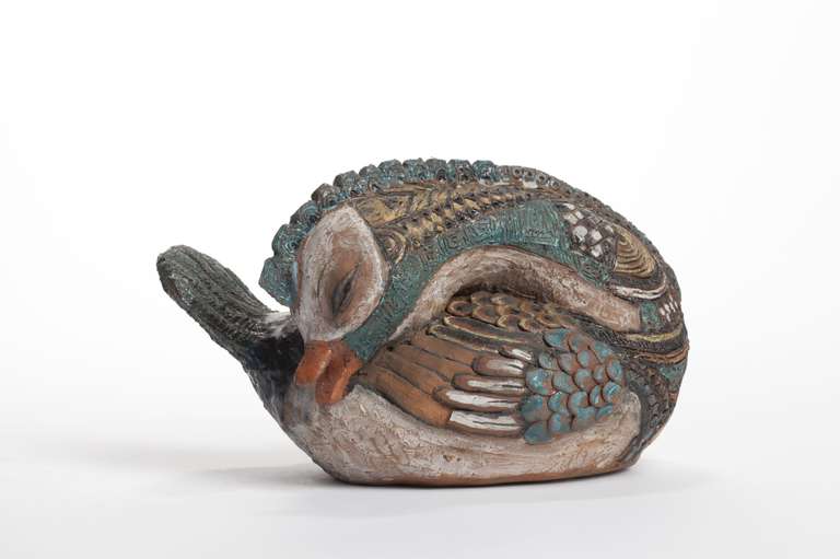 This appealing ceramic figure of a bird by Etie Van Rees was made in the 1950s. The object is signed with the artist's monogram EvR at the bottom.

Etie Van Rees (1890-1973) was a painter and started as ceramic artist at a later age. She was born