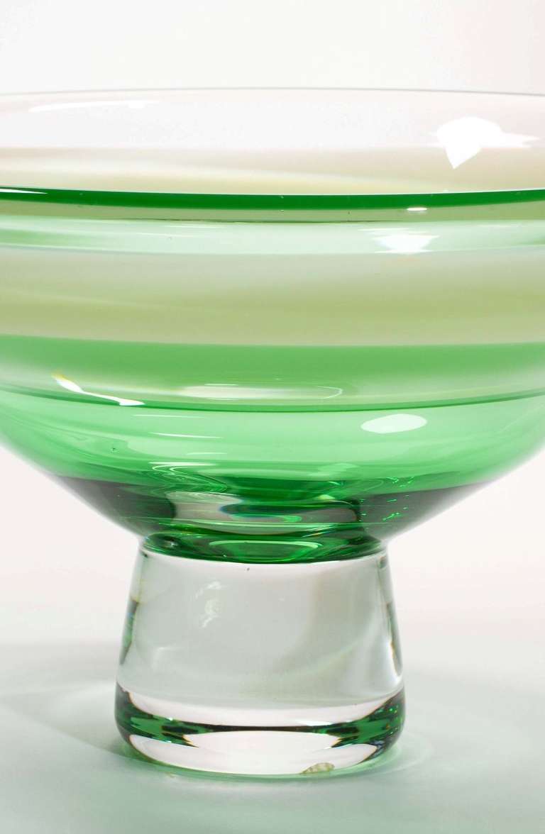 Large Modern Glass Bowl by Floris Meydam, Leerdam Unica, 1977 In Excellent Condition For Sale In Amstelveen, NL