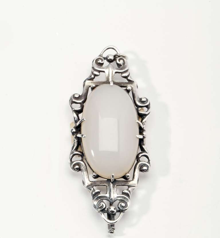 Dutch Fons Reggers, Art Deco Silver Piece of Jewelry from 1930s