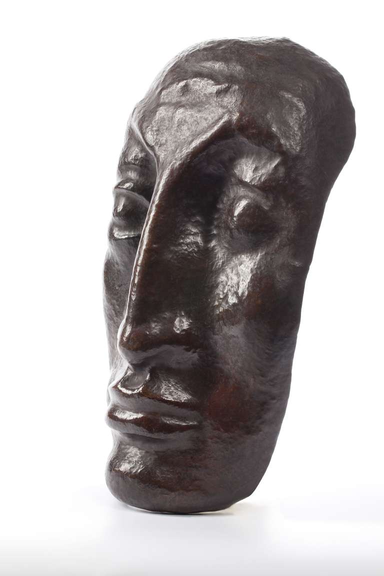 Hubert van Lith Hammered Copper Mask 1920s In Excellent Condition In Amstelveen, NL