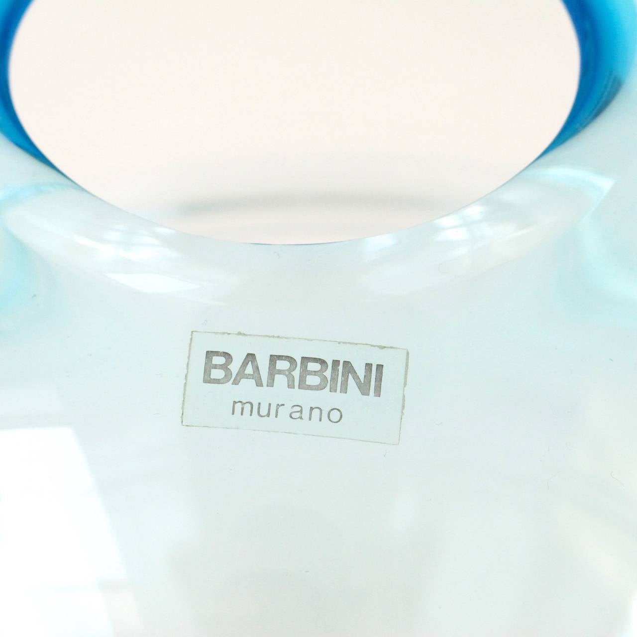 Post-Modern Rare Spherical Clear Glass Vase by Alfredo Barbini for Murano For Sale