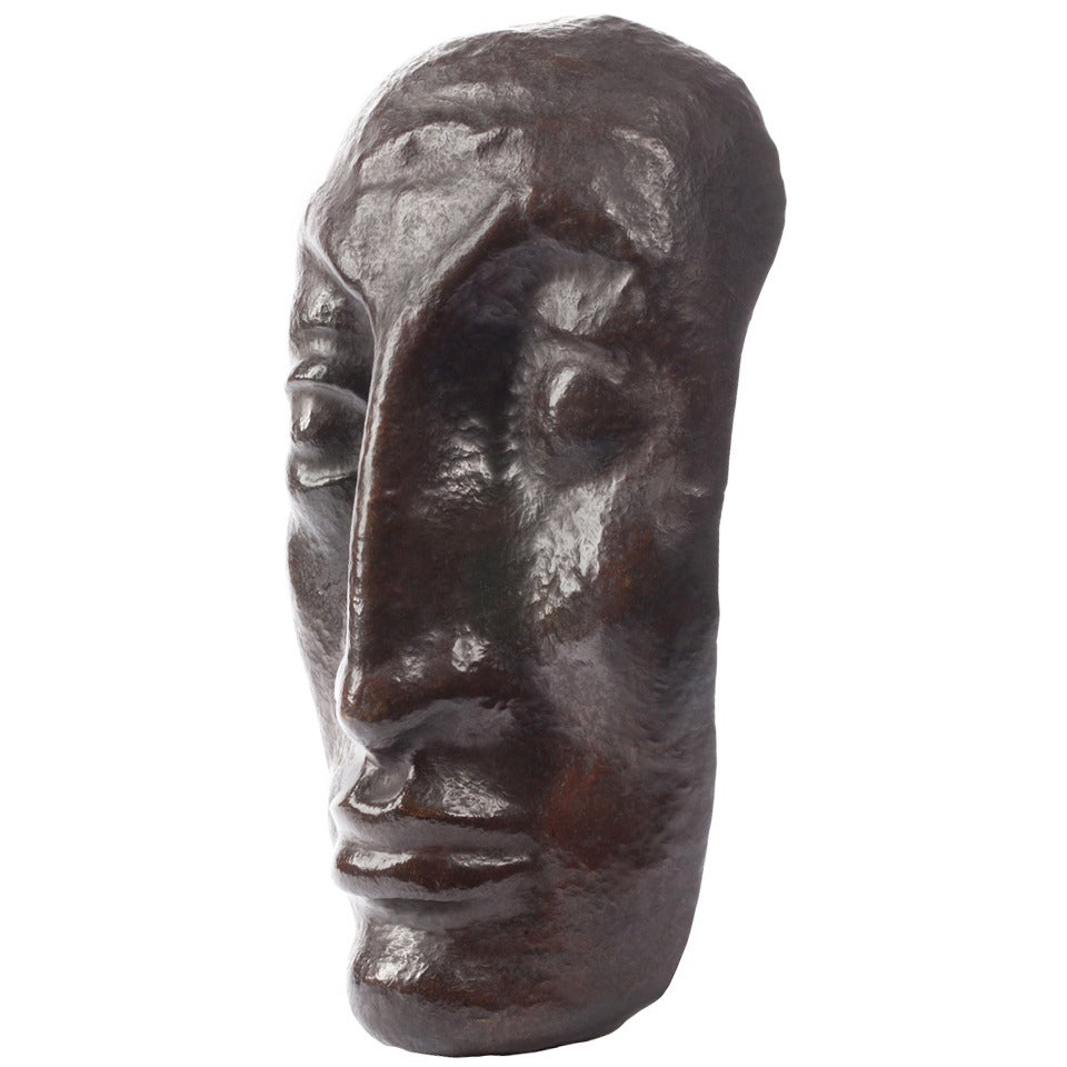 Hubert van Lith Hammered Copper Mask 1920s