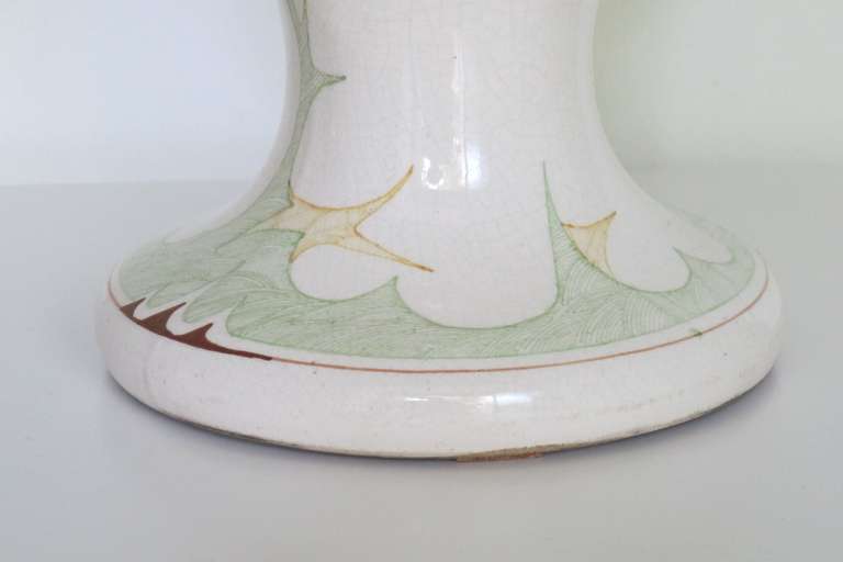 Large Art Nouveau Vase with Floral Decor by Plateelbakkerij Zuid, Holland, Gouda In Excellent Condition For Sale In Amstelveen, NL