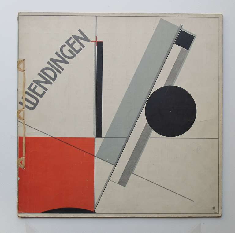 Wendingen was a Dutch art magazine. Many of the covers are in Art Deco style. For this issue about the work of the famous Frank Lloyd Wright the magazine commissioned El Lissitzky to design the front and back covers. The Russian El Lissitzky was one