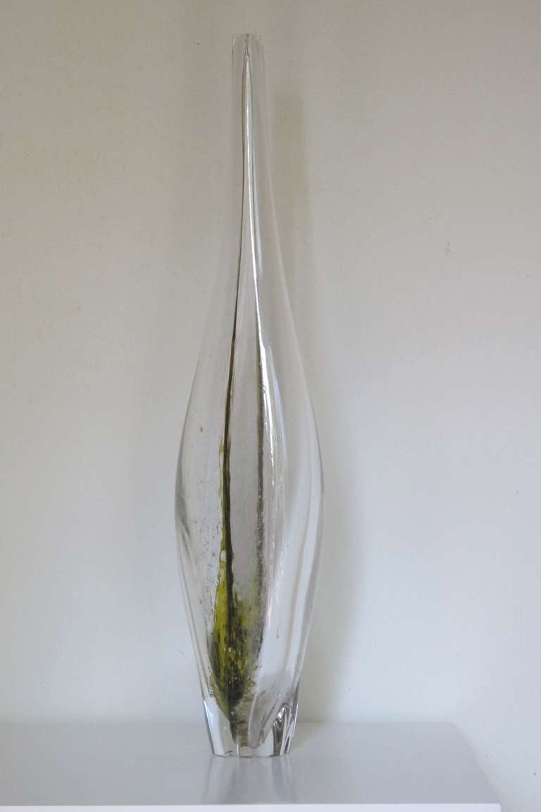 Dutch Elongated Glass Unica by Sybren Valkema, Leerdam, 1960