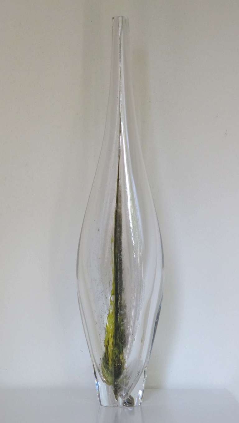 Elongated Glass Unica by Sybren Valkema, Leerdam, 1960 In Good Condition In Amstelveen, NL
