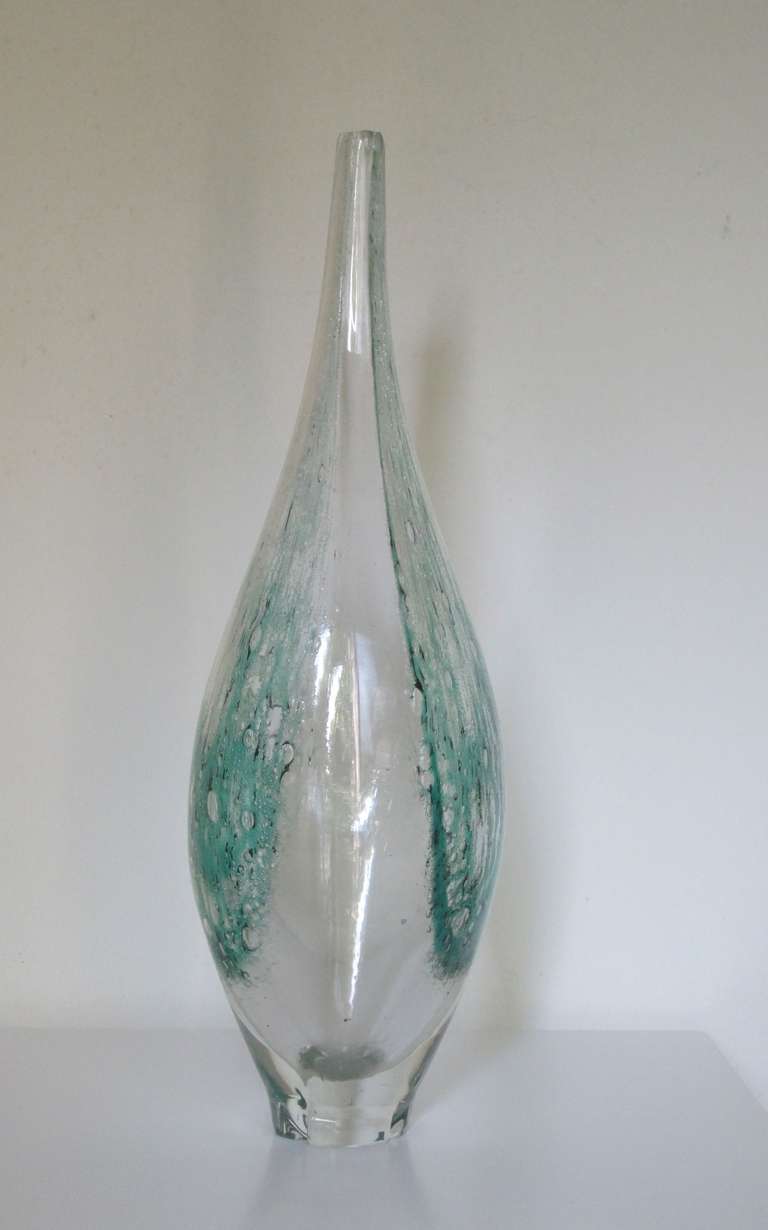 Dutch Sybren Valkema, Elegant Glass Object, Leerdam Unica, 1960