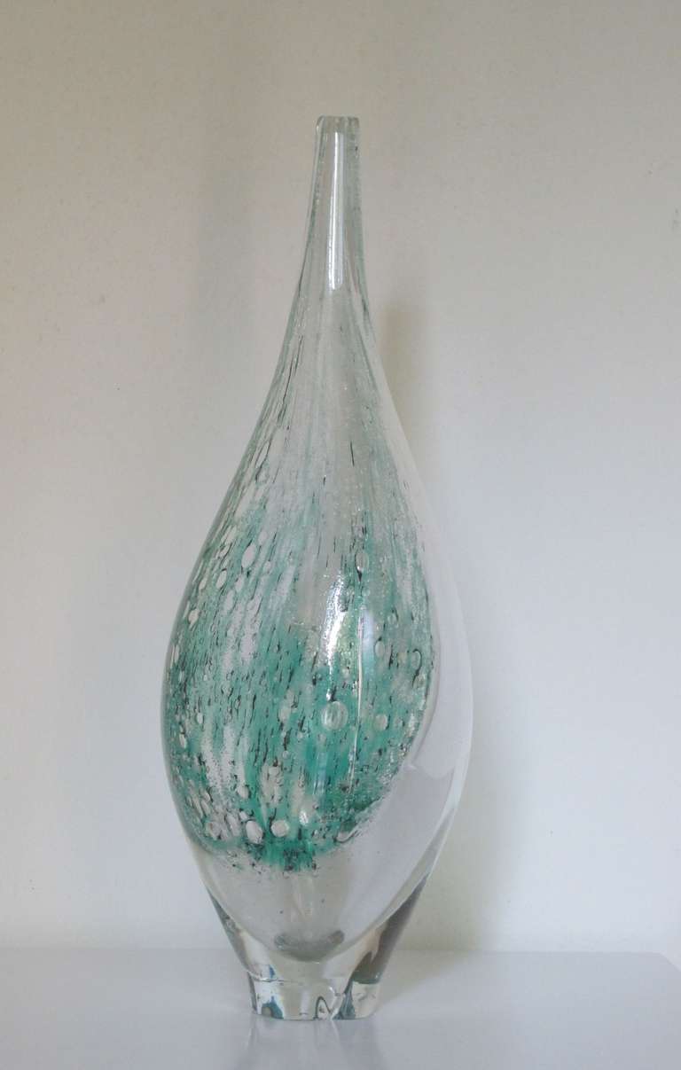 Sybren Valkema, Elegant Glass Object, Leerdam Unica, 1960 In Good Condition In Amstelveen, NL