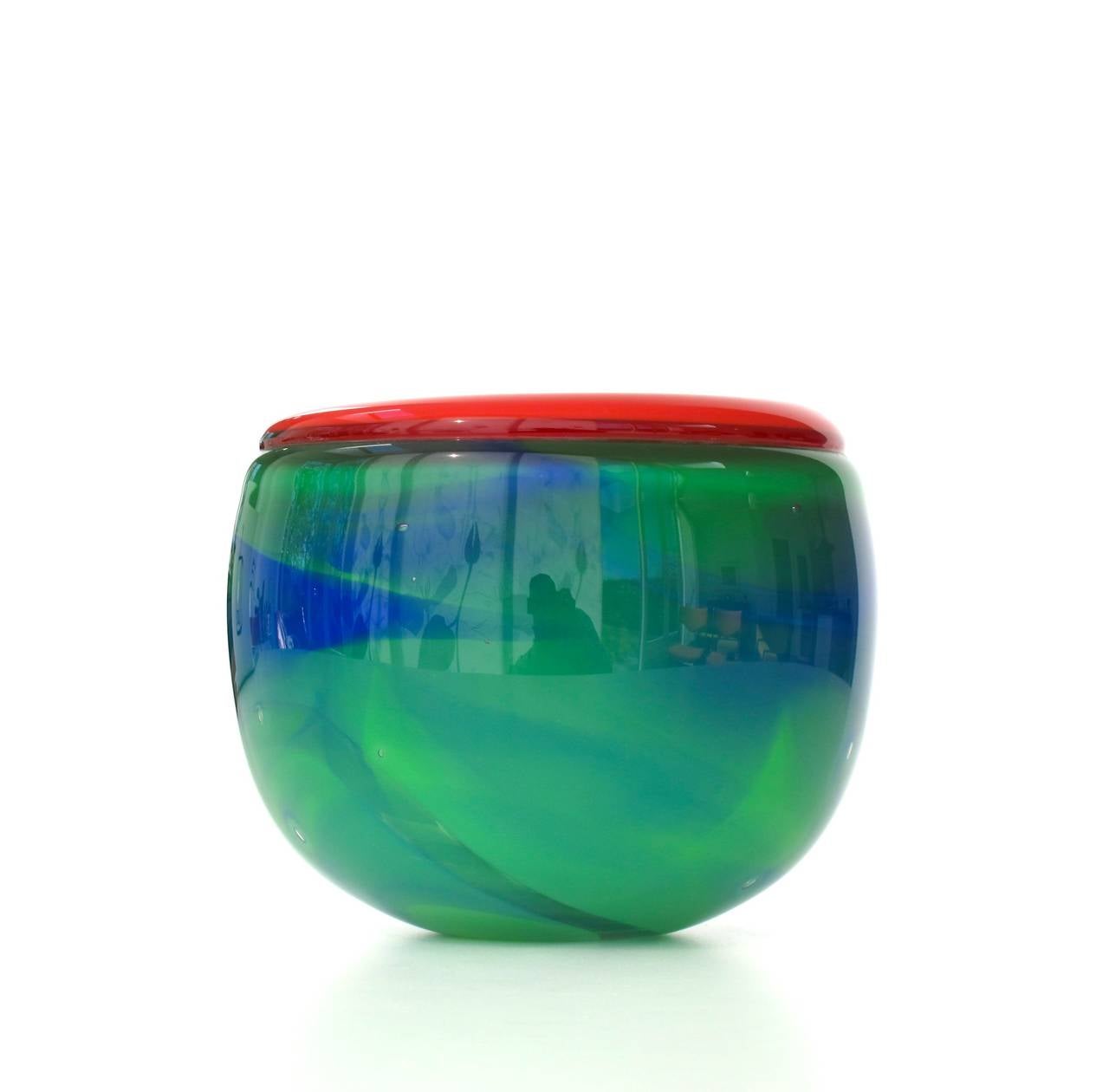 Modern Art Glass Bowl by Misha Ignis, 1987 In Excellent Condition In Amstelveen, NL