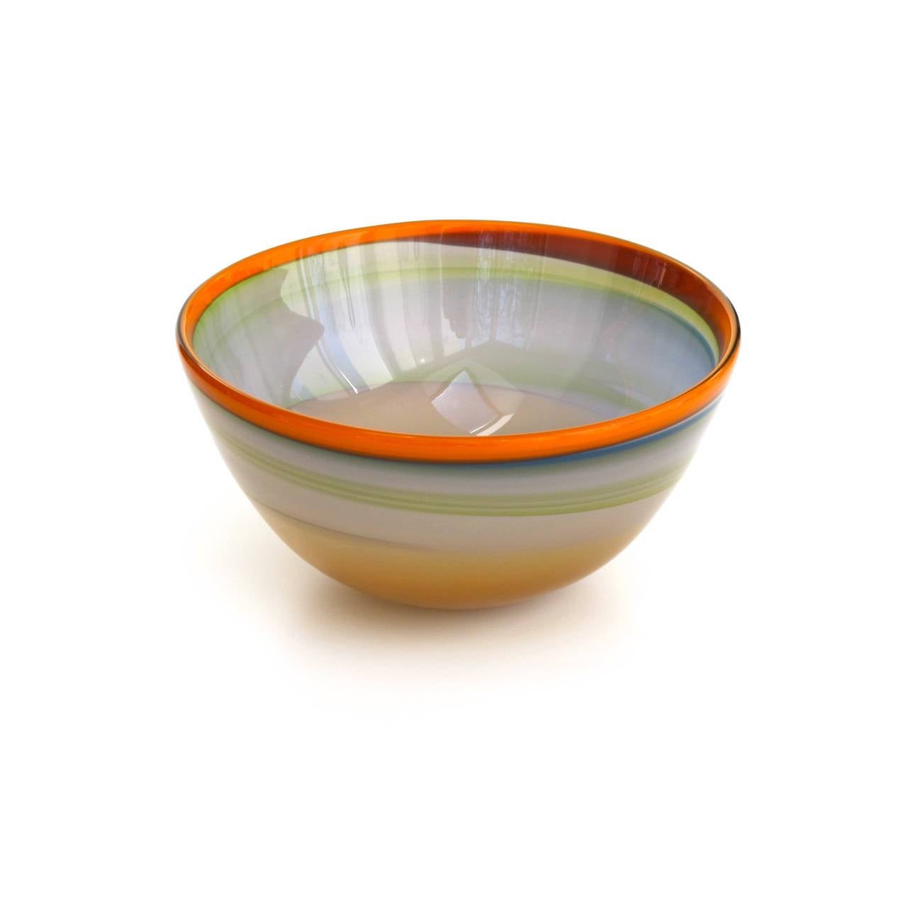 Dutch Polychrome Modern Art Glass Bowl by Misha Ignis