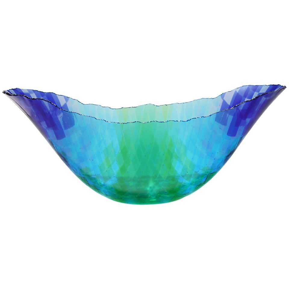 Mezmerizing Colorful Glass Bowl, One-Off by Frank van den Ham, 1995