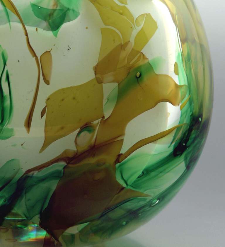 Sybren Valkema, Spherical Vase with Decoration of Glass Flecks, Leerdam Unica For Sale 2