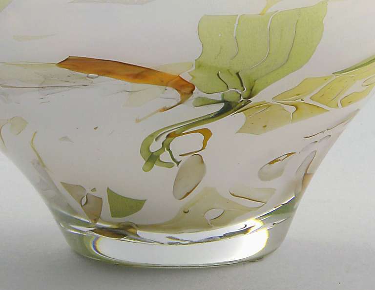 20th Century Art Glass Vase with Organic Shape by Sybren Valkema, Leerdam Unica For Sale