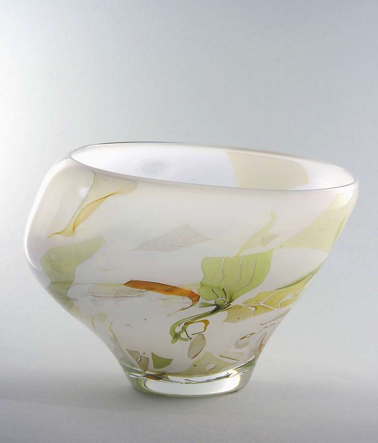Art Glass Vase with Organic Shape by Sybren Valkema, Leerdam Unica In Excellent Condition For Sale In Amstelveen, NL