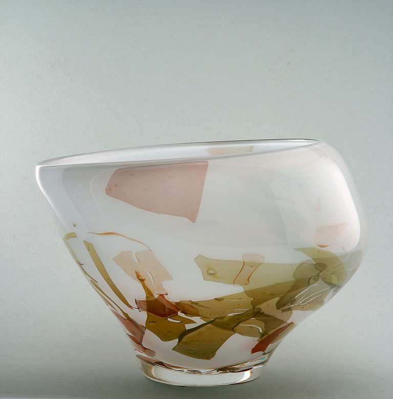 Dutch Art Glass Vase with Organic Shape by Sybren Valkema, Leerdam Unica For Sale