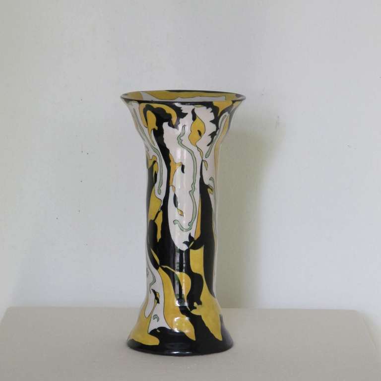 Art Deco Vase by Theo Colenbrander, RAM pottery, decor Fantaisie (Fantasy), 1925 In Excellent Condition In Amstelveen, NL