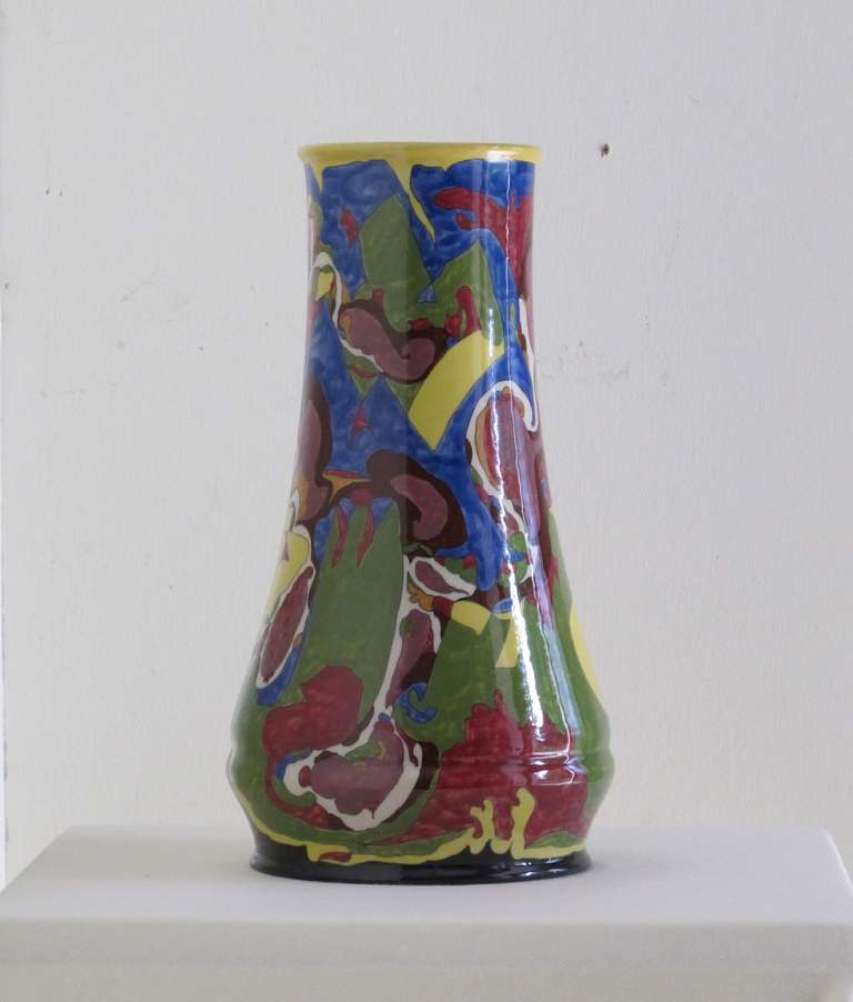 Dutch Art Deco vase by Theo Colenbrander, RAM pottery, decor 