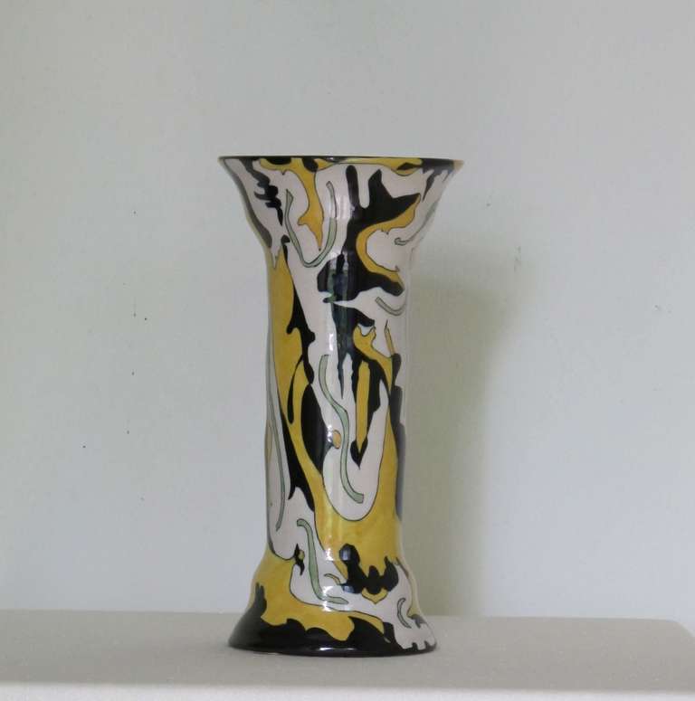 20th Century Art Deco Vase by Theo Colenbrander, RAM pottery, decor Fantaisie (Fantasy), 1925