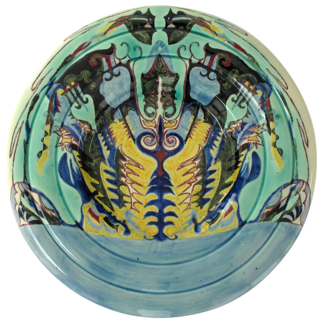 Art Nouveau Plate by Theo Colenbrander for Plateelbakkerij Rozenburg, 1890