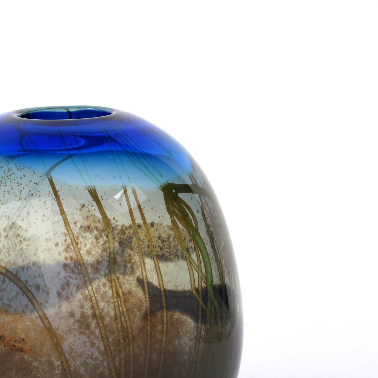One-Off Willem Heesen Glass Vase, De Oude Horn, Under Water Landscape with Fish 2