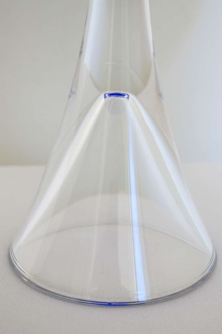 Industrial Blue Glass Bowl on Hollow Stand by Floris Meydam, Multiple, 1960 In Excellent Condition For Sale In Amstelveen, NL