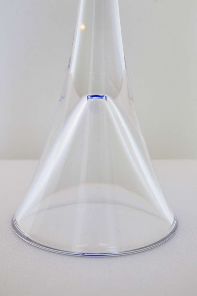 Mid-20th Century Industrial Blue Glass Bowl on Hollow Stand by Floris Meydam, Multiple, 1960 For Sale