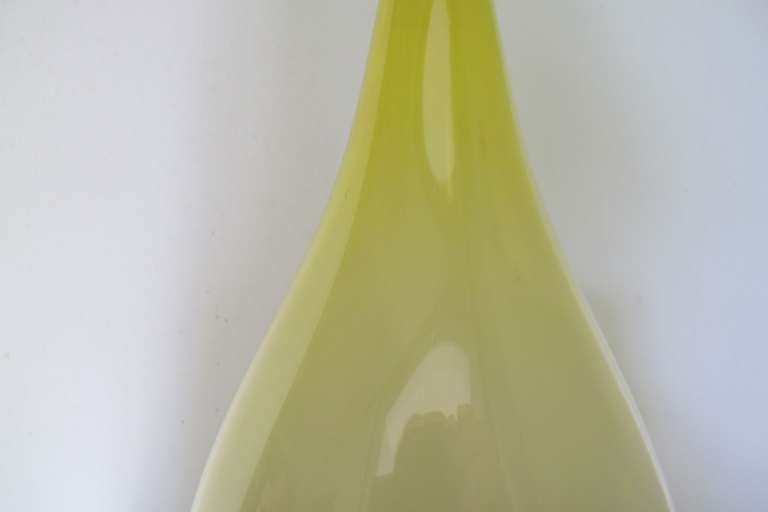 Mid-20th Century Floris Meydam, 1950s Leerdam Unica, Yellow One-Off Glass Vase