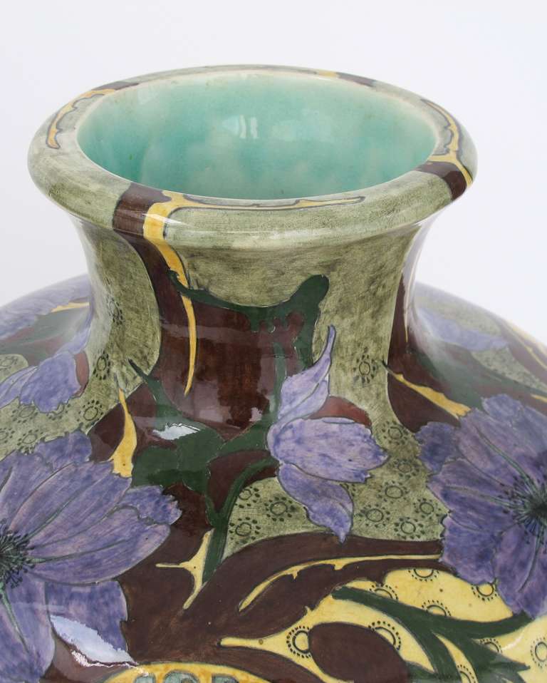 Extremely Large and Rare Art Nouveau Vase By Brantjes, Faience De Purmerende In Excellent Condition In Amstelveen, NL