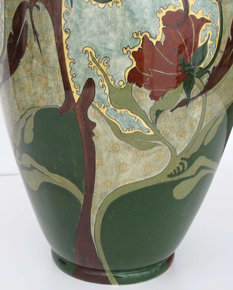Extremely Large and Rare Art Nouveau Vase By Brantjes, Faience De Purmerende 2
