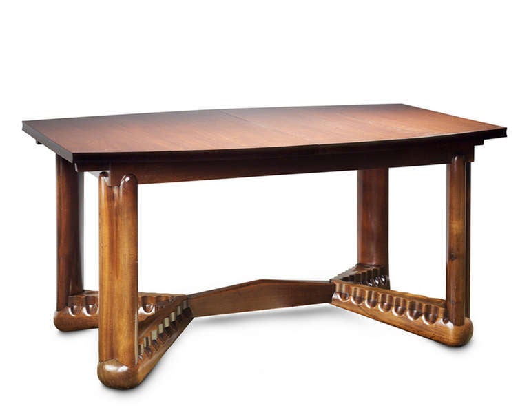 Until recently only three dining room sets by world famous Dutch architect Michel De Klerk were known; two of them in the Centraal Museum in Utrecht and the Wolfsonian Museum in Miami. However, the dining room set offered here is the most complete