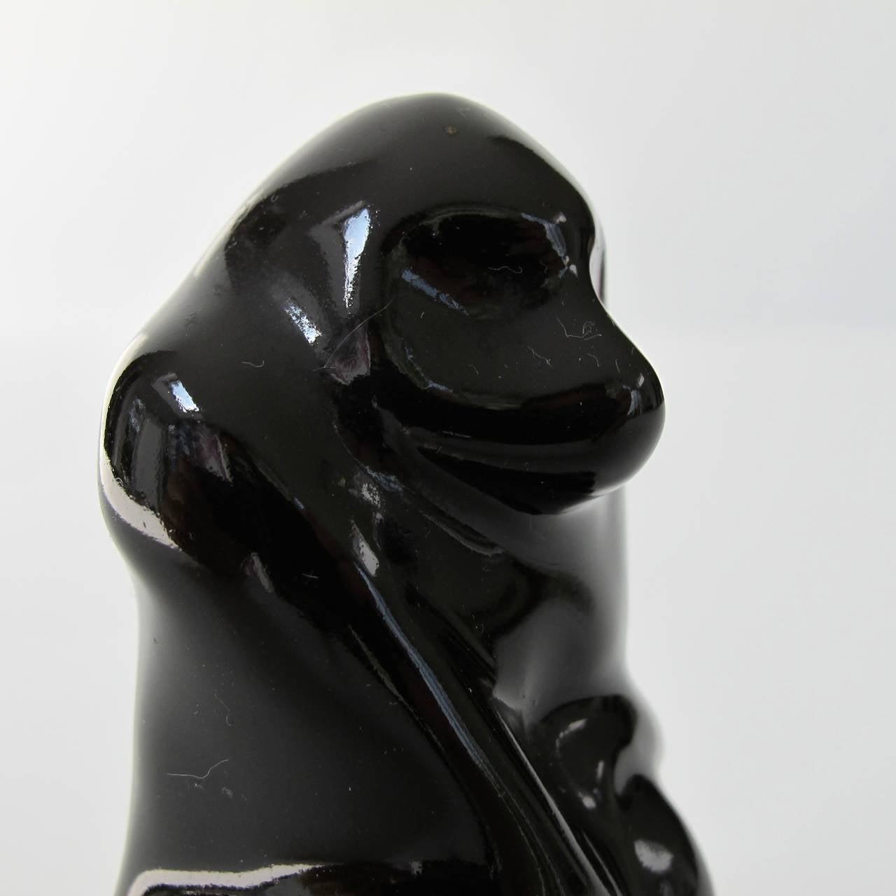 Rare Earthenware Sculpture of a Seated Monkey by Hildo Krop for ESKAF, Art Deco 2